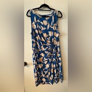 Ann Taylor Blue and Cream Floral Dress